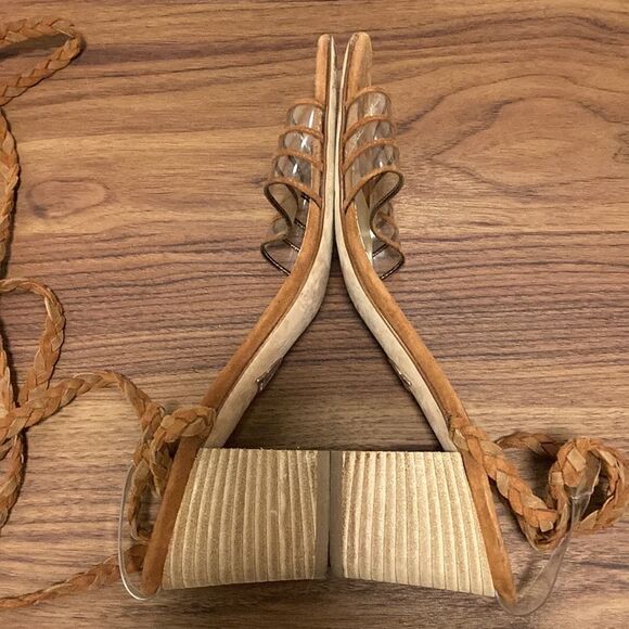 Rich Erani NYFC Suede & PVC Gladiator Sandal in Brown. Size 37.5/7.5. - Picture 7 of 9